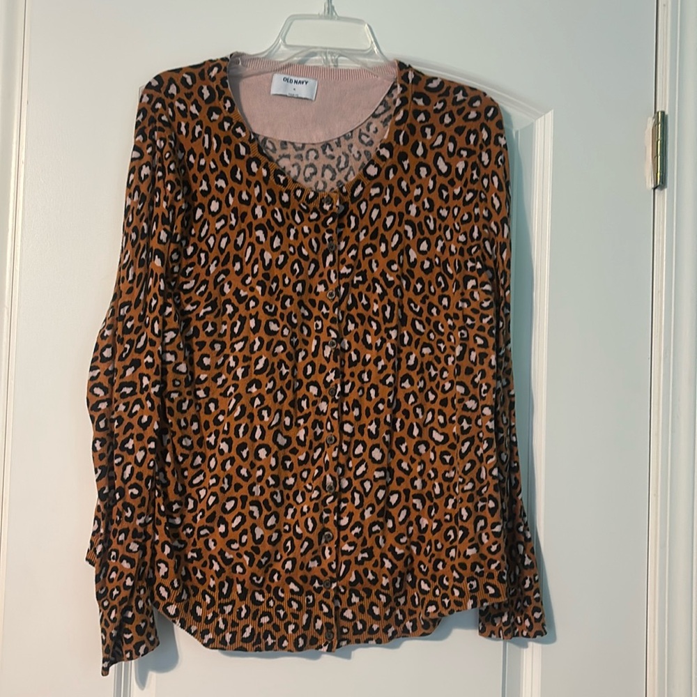 Old Navy cheetah print- cardigan - Picture 2 of 5
